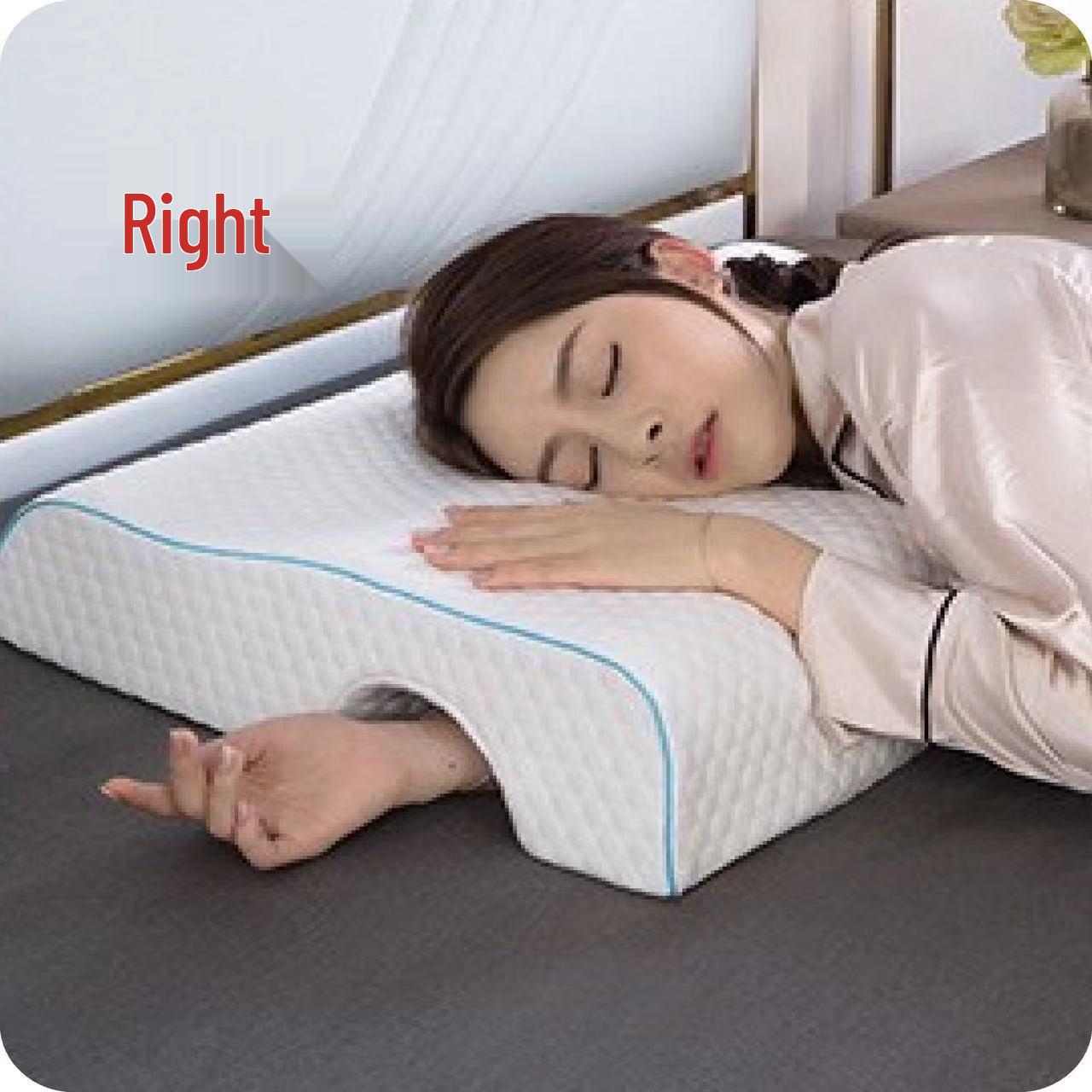 

Dual Comfort Memory Foam Pillow - Zero Pressure & Slow Rebound for Couples Left Arm