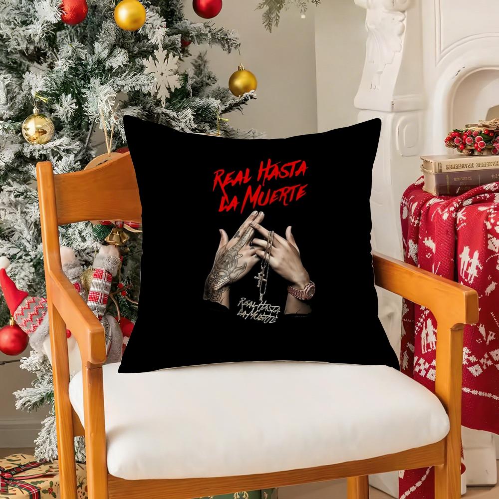 Rapper AAnuel AA Real Hasta La Muerte  Pillow Case Silky Short Plush With Invisible Zipper Dustproof Sofa Cushion Cover