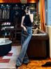 Korean Casual Summer Outfit: Stylish Streetwear Set for Women - High-End, Salt Type Jeans and Outerwear