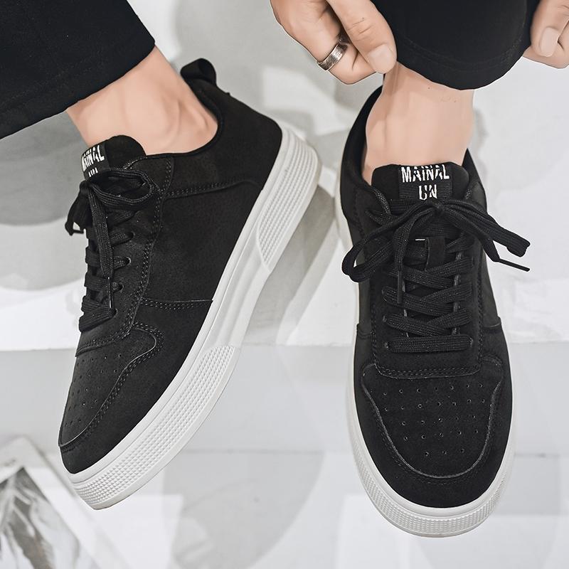 Men's Skateboarding Shoe Lace Up Flat Sneakers Casual Footwear Breathable Comfort Walking Shoes for Male