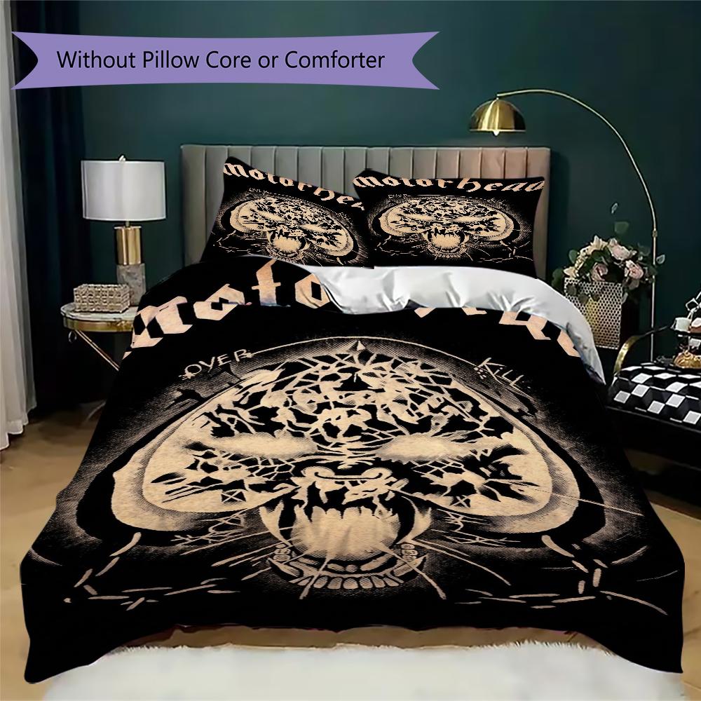 Motrhead Pattern Bedding uilt Set uilt Cover Pillowcase Home Decoration Birthday Gift (1*duvet cover + 2*pillowcase without core)