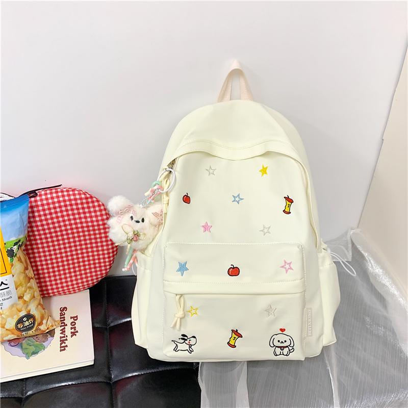 Nyl Embroidery Large Capacity Sweet Backpacks 2026 Simple Versatile Bag Student Commuting Versatile Fashi Backpacks