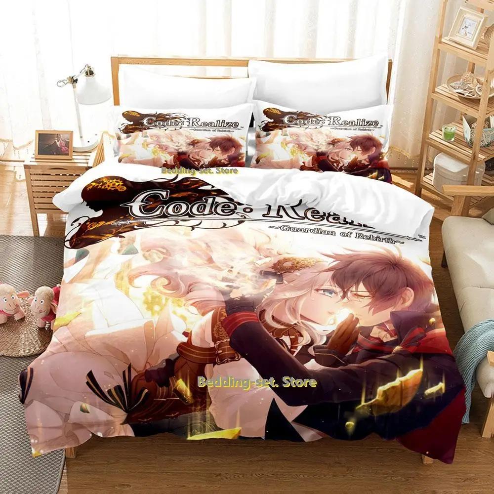 

Comfortable SkinFriendly New Code Realize Guardian of Rebirth Cartoon Anime three piece Adult Kid Bedroom Duvetcover Sets 3D Kawaii Quilt Comforter (quilt)-EU Single(135*200cm)3pcs