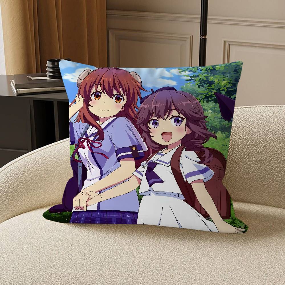 Anime T-The Demon Girl Next Door Ahorn Design Kissenbezug Fröhliche Herbsternte Dekor Feiertagsdekorati Kissenbezug