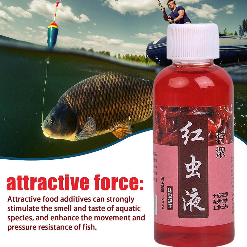 60ML Flüssiger Blasswurmduft Fischlockstoff Konzentrierter Roter Wurm Flüssiger Fischköder Zusatz Barsch Wels Angelzubehör