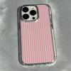 Blue White Wide Stripes Electroplated Lens Frame Clear Phone Case for iPhone 17 Air 16 15 14 13 12 11 Pro Max XS Max X TPU Cover