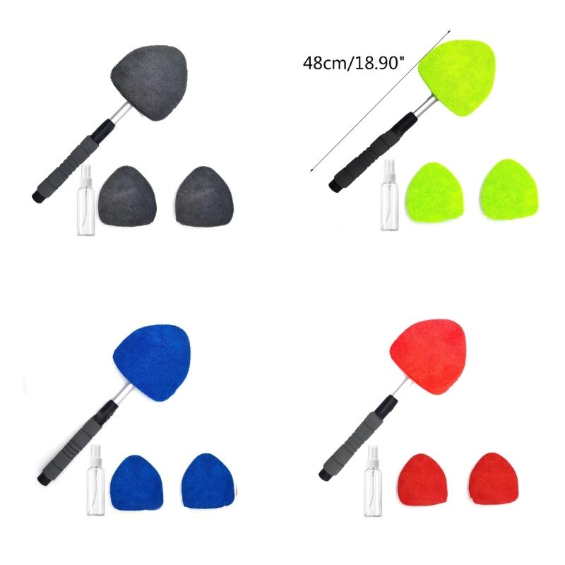 Windshield Cleaning Tool, Car Window Cleaner Windshield Cleaner with 3 Reusable and Washable Microfiber Pads