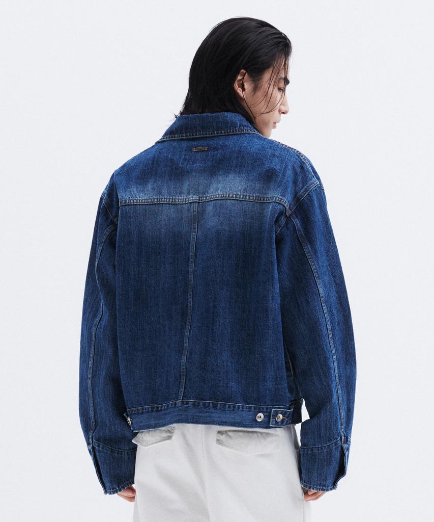 Leumadeu Two-Pocket Washed Denim Jacket - Indigo