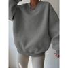 Autumn Casual Women's Solid Color Long Sleeved Round Neck Sweatshirt Loose Plus Size Sweatshirt