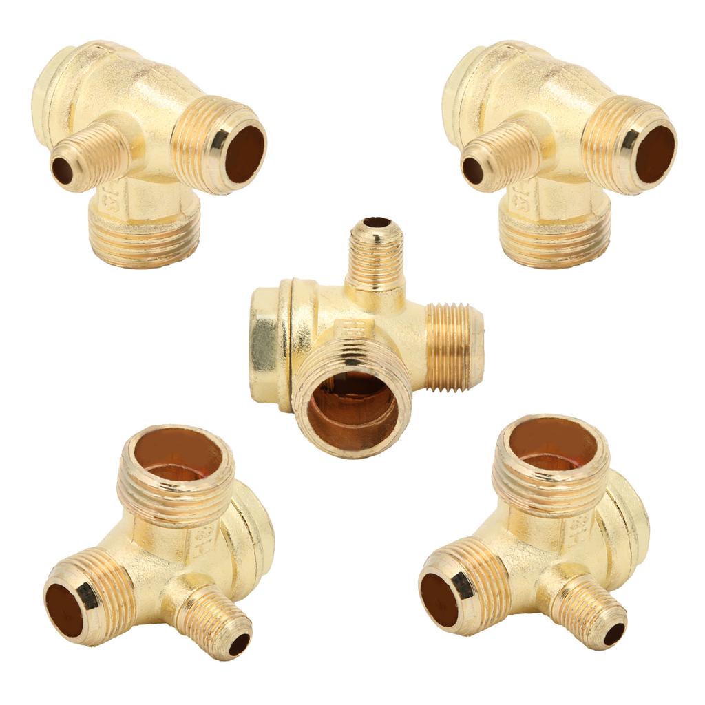5Pcs Air Compressor Check Valve 1?Way 12x38x10 Chamfer Zinc Alloy Small Air Pump Accessories