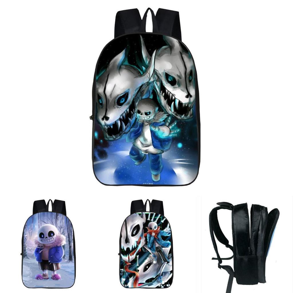 Durable 17-inch Undertale Sans Backpack For Kids With Adjustable Straps And Stylish Design