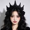 Gothic Black Rose Lace Crown Dark Style Halloween Hair Hoop  Halloween Cosplay