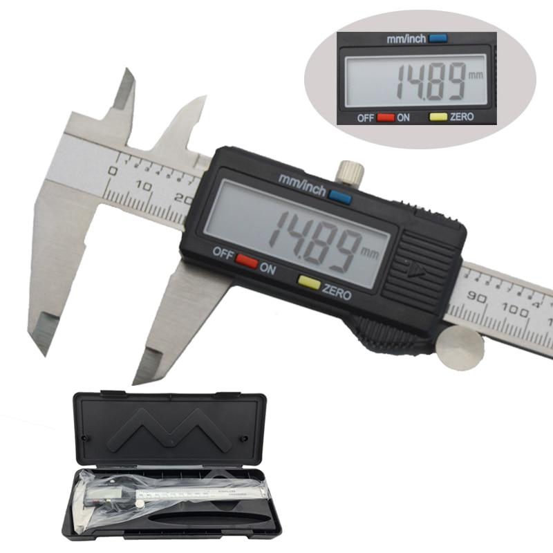 

150 мм цифровой электронный суппорт Vernier микрометр 6-дюймовый широкоформатный ЖК-дисплей из нержавеющей стали металлический штангенциркуль измерительный инструмент