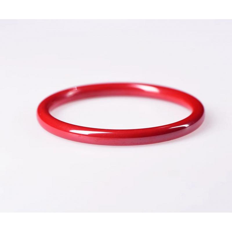 

Браслет-колокольчик из натуральной киновари - Тонкий круглый стержень 54mm Circumference