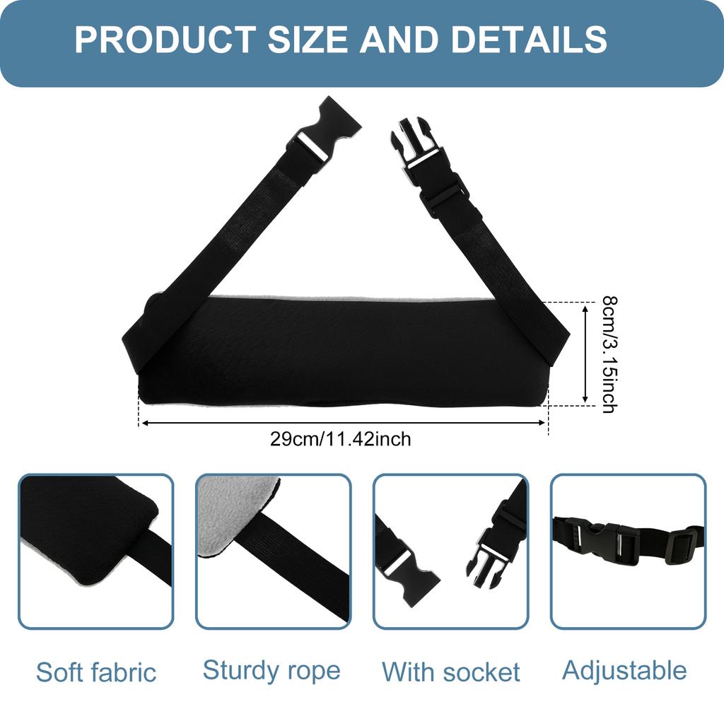 2 ks nastavitelný cestovní popruh na oporu hlavy, polštář, letadla, krční opěrka, přenosná autosedačka, pomůcka pro spaní, pevný popruh na hlavu