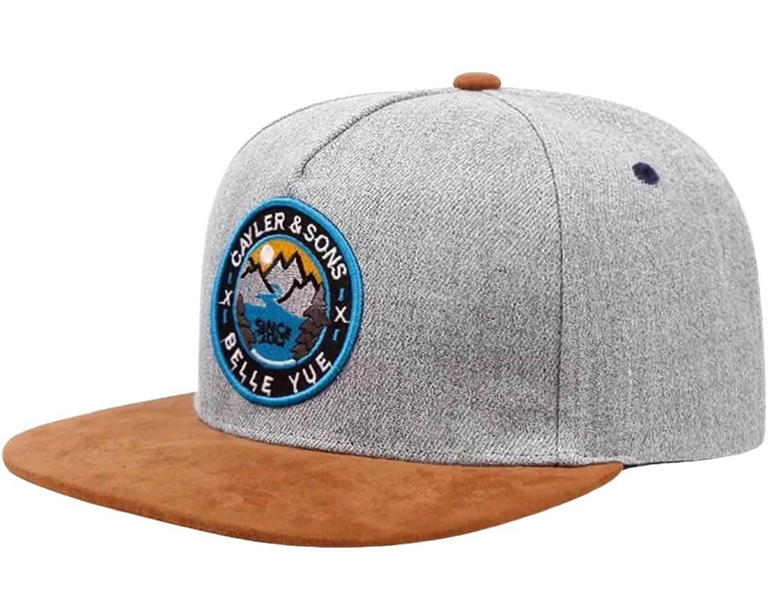 

Sproutsy Men s Snapback Cap, Straight Fit, Stylish Flat Cap, BELLE VUE (Gray)