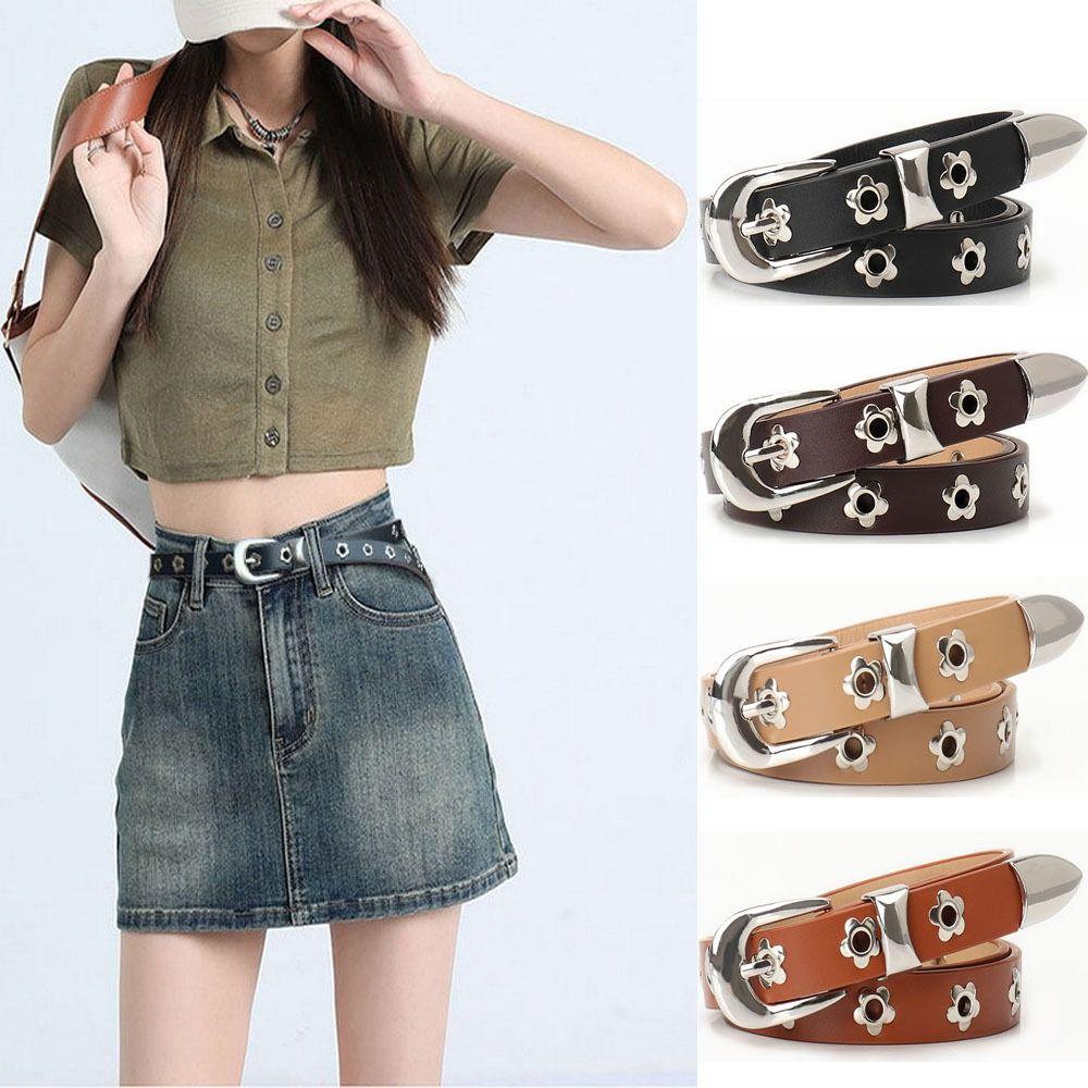 

Versatile Punk Belts Punk Jeans Belt Fashion PU Leather Waistband чорний