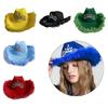 Breathable Plush Trim Cowboy Hats for Woman Male Sunproof Windproof Cowboy Hats