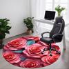 1 Stück Rosenstrauß Büro Runder Teppich, Unter Bürostühlen Schlafzimmer Wohnzimmer Heimdekoration, Raumdeko