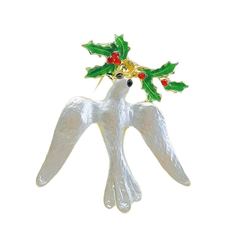 Peace White Dove Brooch Small-scale Collar Cover Accessory Anti-Glare Waist-Closure Button Pin Jewelry Brooch