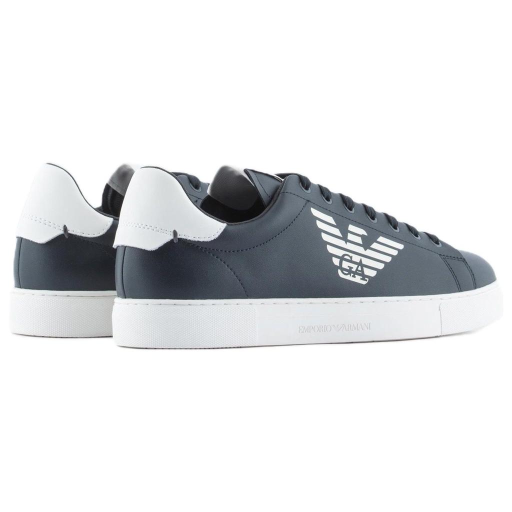 Emporio Armani Leather Low-Top Lace-Up Fashion Sneakers Men sneakers Blue X4X554XF66300120