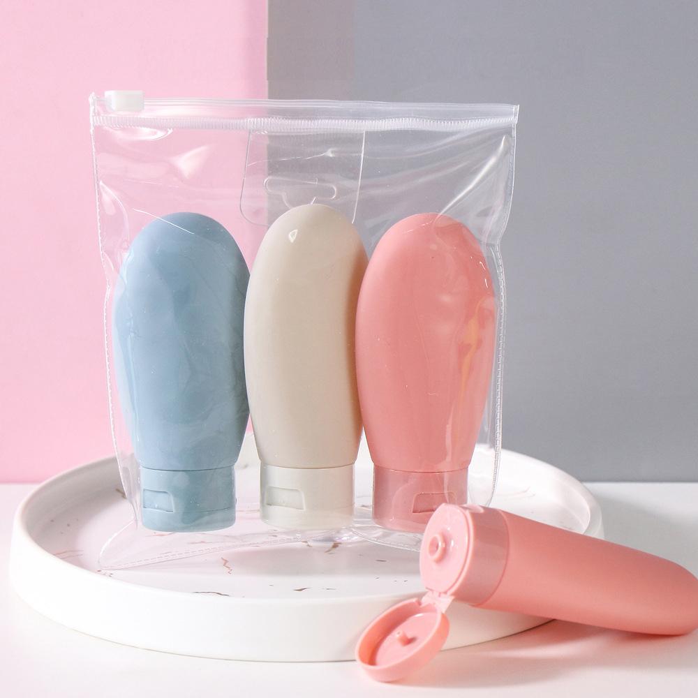 3Pcs/Set Refillable Bottle 60ml Soft Lotion Container Squeeze Tube Empty Bottle Portable Travel Shampoo Bottle Makeup Tools