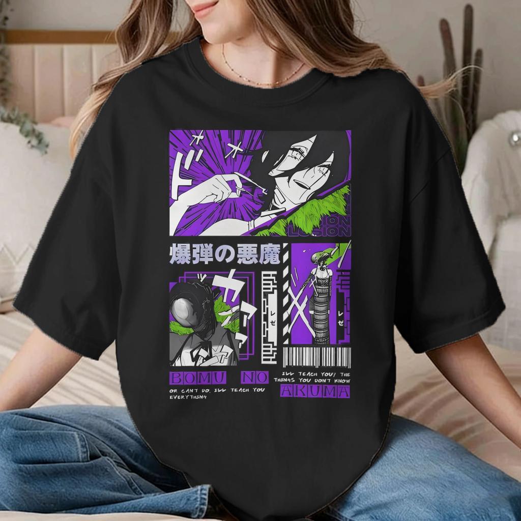 Unisex Unisex Chainsawunisexs Anime T Shirt Power 100 Cotton Clothing Funny Short Sleeve Crew Neck Tees Summer Tshirts