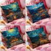 Korea Foguo Temple Cushion Cover Pattern Printed Pillowcase for Living Room Sofa Cushion Cover & Bedroom Decor