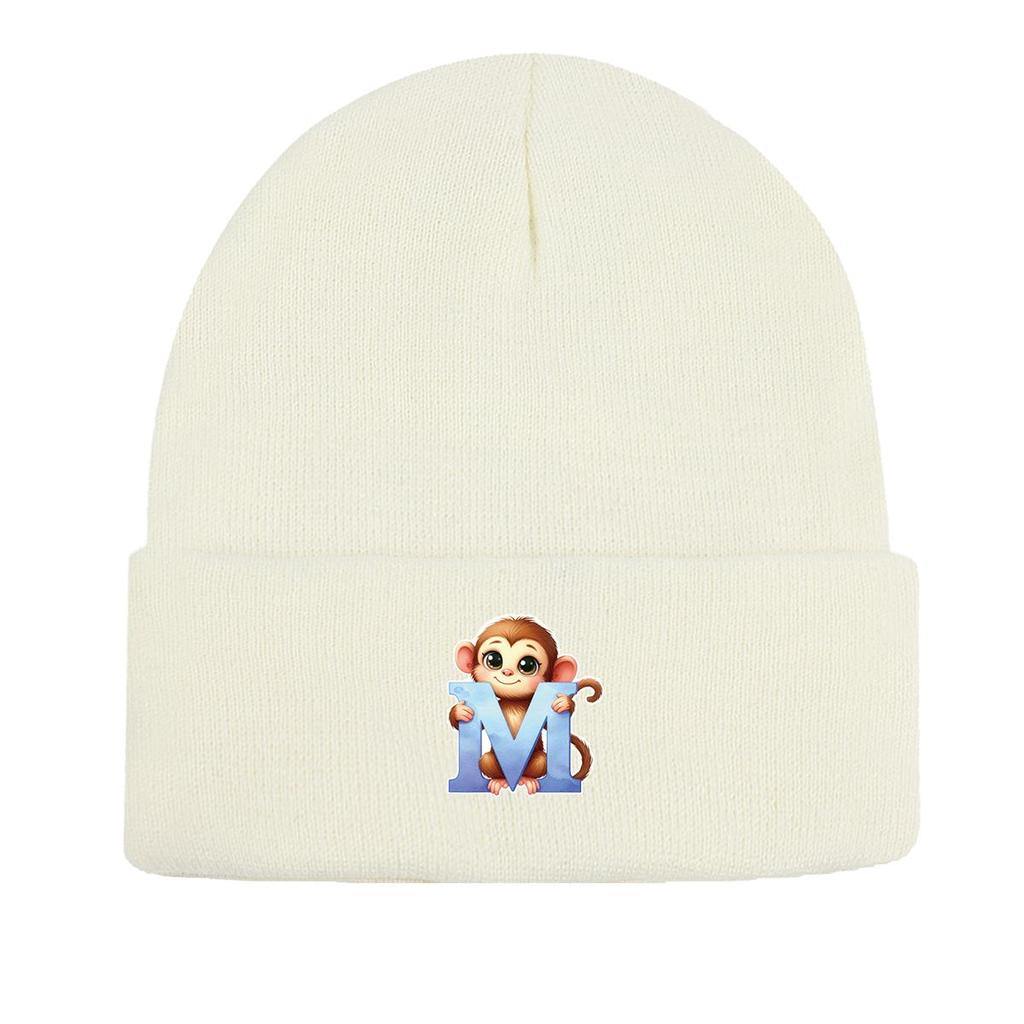1pc, Alphabet A To Z and Animals Print Knitted Cap Beanie, 260 Knit Hats To Choose, for Men And Women