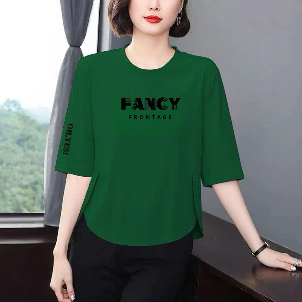 

Trendy Women s Slimming Three-Quarter Sleeve Letter Print T-Shirt - Flattering, Age-Defying, and Versatile Extra Large