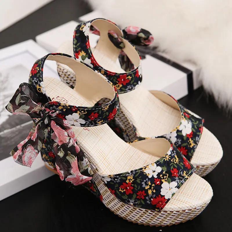 Outdoor Wedges Heel Ladies Shoes Anti Slip Hot Korea Luxury 2025 Comfortable and Elegant New Breathable Fashion Women's Sandals