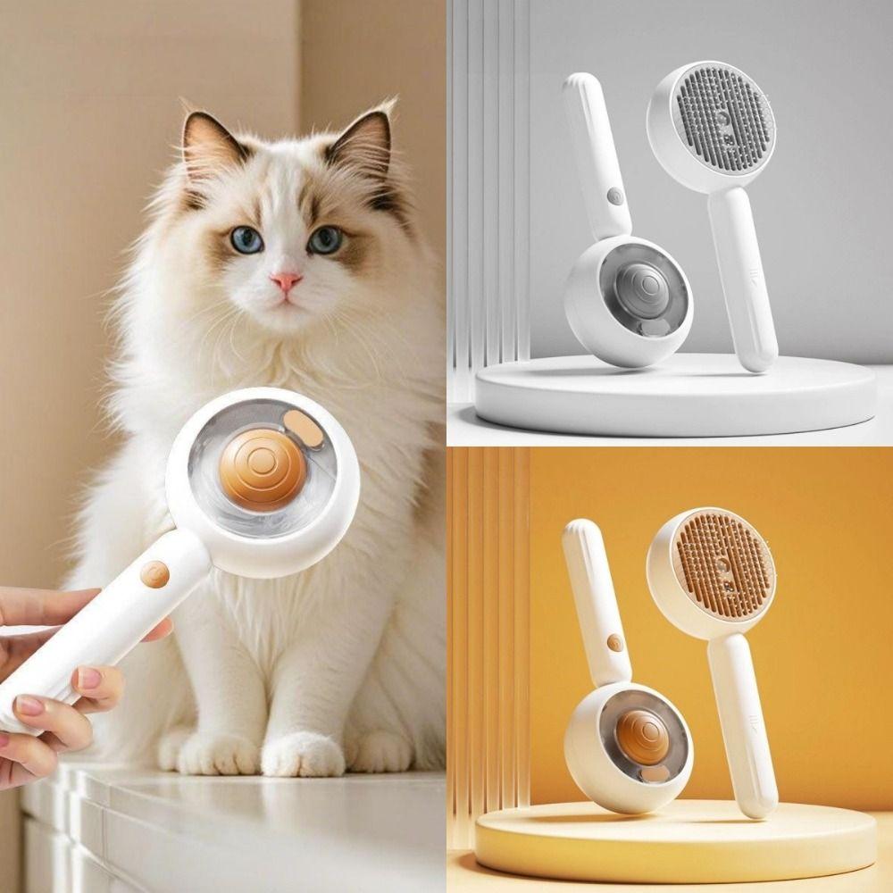 Spray Nozzle Cat Steam Brush Release Button Steamy Pet Comb Hair Removal Comb  for Pet Care
