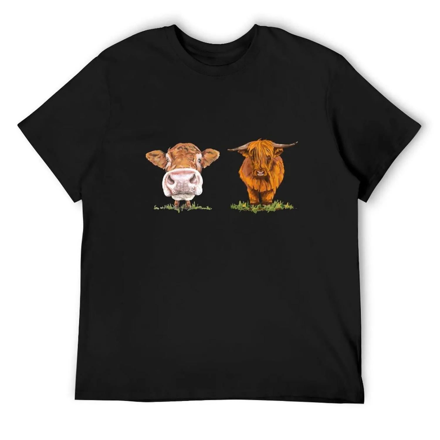 Cute Cow and Heilan’ Coo T-Shirt custom t-shirts oversize t-shirts man T-shirts man mens big and tall t shirts S