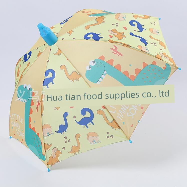 Waterproof Cover Long Handle Cartoon Children's Umbrella Straight Rod Automatic Vinyl Children's Umbrella Student Sun Protection Sun Protection
