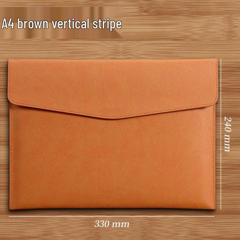 A4 Textured Leather File Bag, Custom Logo, Waterproof, Large Capacity Document Holder