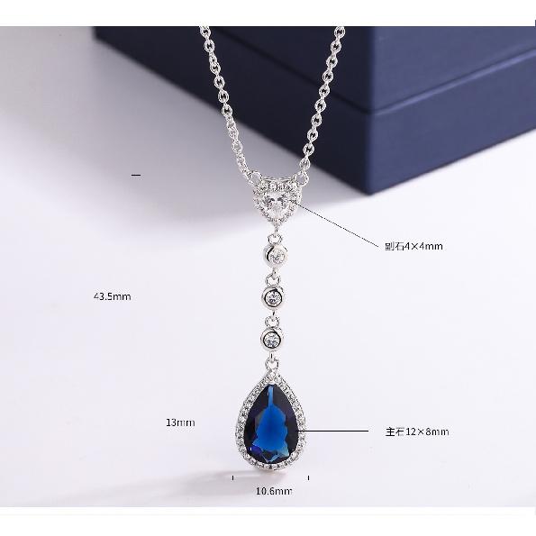 CC 925 Chain Pendant Necklaces For Women Silver Plated Yellow Cubic Zircon Wedding Party Accessories Fine Jewelry CCN356
