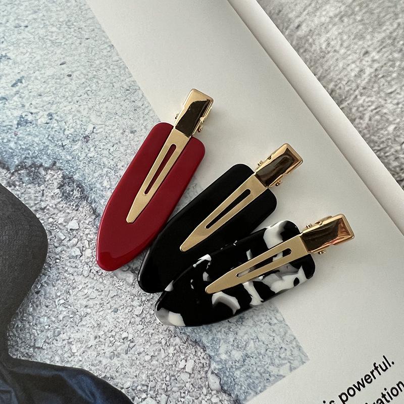 Clips de Păr din Acetate Stil Coreean Fără Șifonare pentru Femei - Accesoriu Elegant pentru Breton Lateral și Machiaj