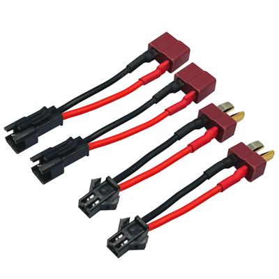 SM-2P Plug To T Plug Adapter Male Female Connector, 2 Pairs 18AWG 5cm Silicone Wire for RC Car, Drone, Boat, LiPo, Li-Ion