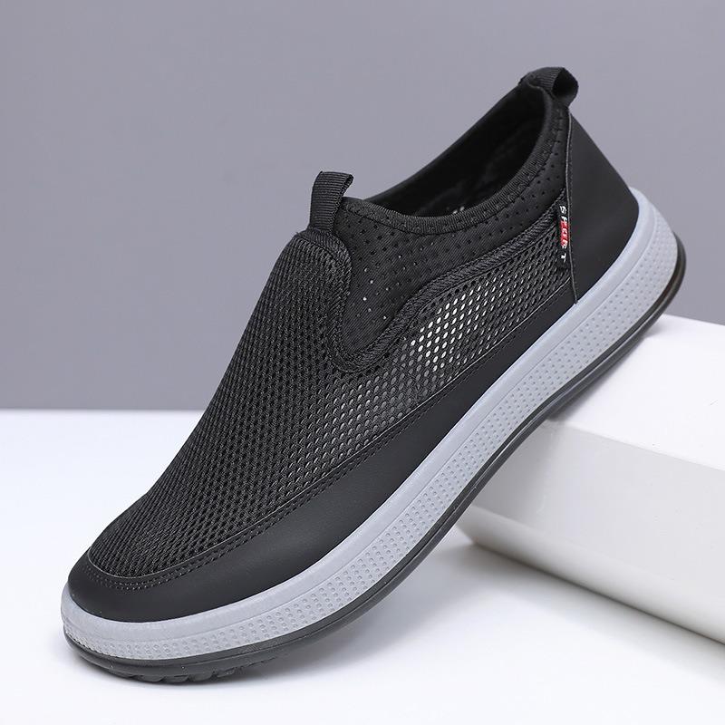 Men's shoes net shoes summer new solid color versatile single shoes breathable soft sole light casual shoes men