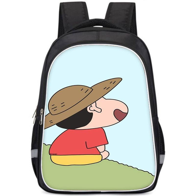 Spacious Crayon Shin-chan Oxford Cloth Backpack Lightweight School Bag For Kids
