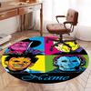 Custom Name Halloween horror Printed Round Rug Carpet Chair Rug Area Rug Entryway Doormats,for Office Chair Living Room Bedroom Kitchen Room.
