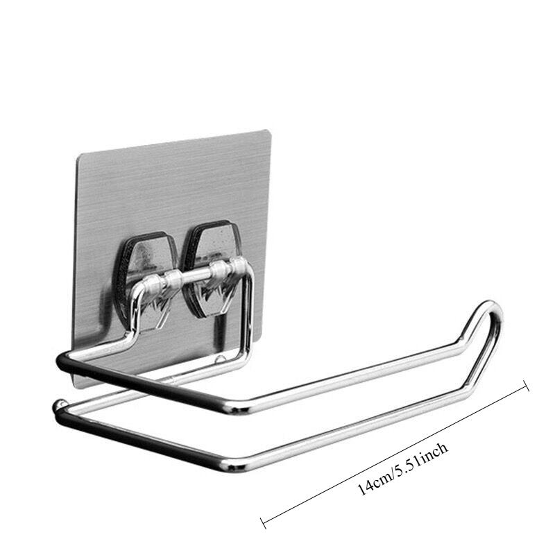 

Non Perforated Stainless Steel Bathroom Tissue Holder, Toilet Paper Holder, Wall Mounted Corner Holder, Face Towel Storage Rack