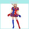 L'incredibile Costume Cosplay di Pomni da The Amazing Digital Circus in Tessuto di Poliestere per Eventi di Convention Anime