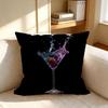 Cushion Cover Nordic Style Natural Linen Pillow Cover Durable Washable Pillowcase for Home Bedroom Sofa P Bar Wine Glass