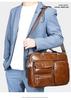 Men's Genuine Leather Crossbody Laptop Bag – Top Layer Cowhide Briefcase Handbag