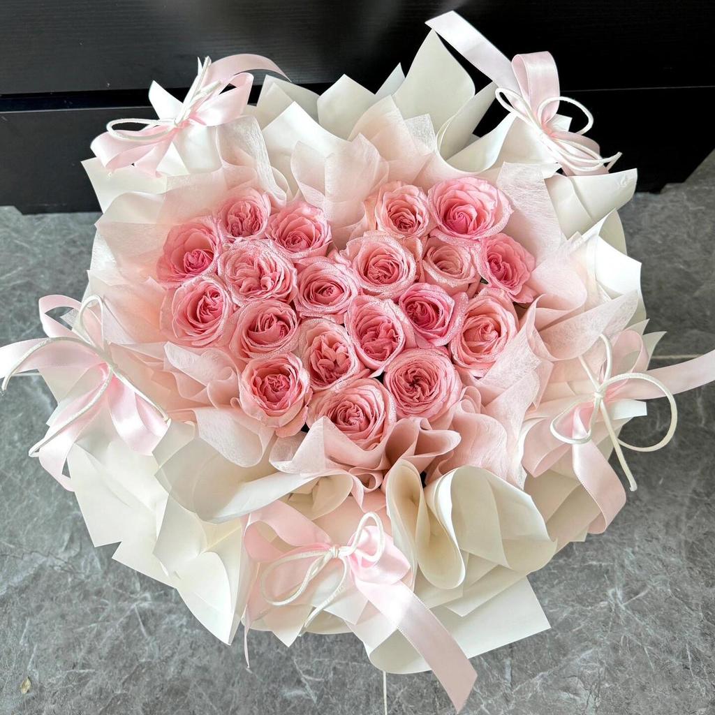 Lychee Mix Bouquet with Eternal Flower Soap for Girlfriend or Bestie - Ideal Birthday Gift