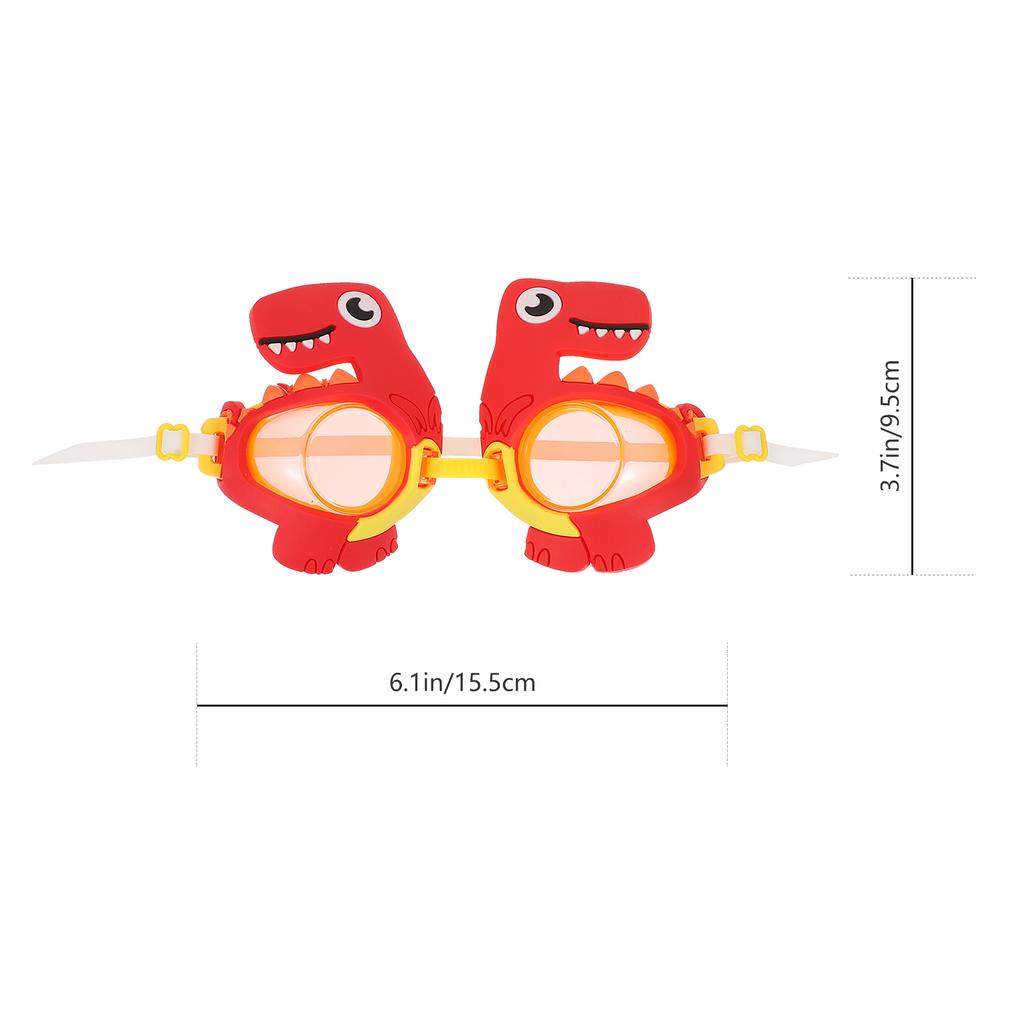 Anti Fog Swimming Goggles UV Silica Gel Kids Swim Glasses Cartoon Dinosaur Adjustable Straps Clear Vision Water