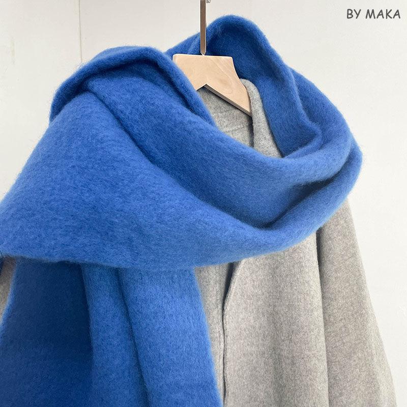 Korean Style Colorful Soft Scarf Female Solid Color Couple Scarf Thickened Warm Soft Girl Student Tassel Versatile Mohair