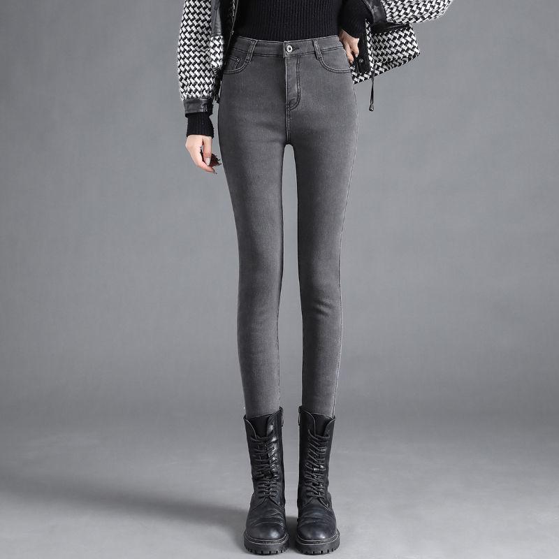 Women s Black High Waist Velvet Skinny Pants - Autumn/Winter Warm Pencil Leggings 25