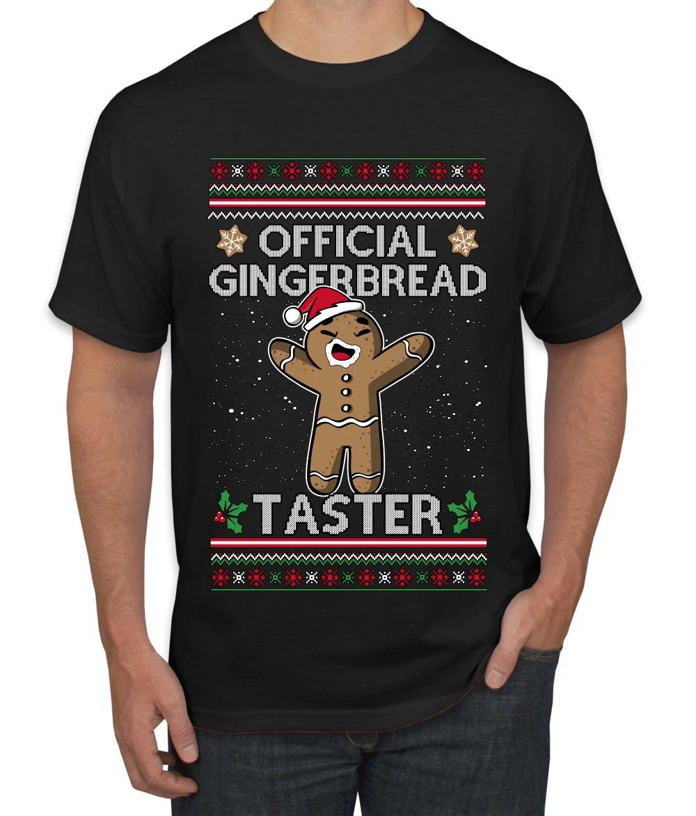 Official Gingerbread Taster Couples Matching Ugly Christmas Men s T- Shirt L